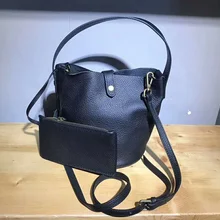 Женские сумки через плечо натуральная кожа сумка в форме ведра, маленькая модная сумочка Сумочка брендовый Дизайн Женские сумки через плечо