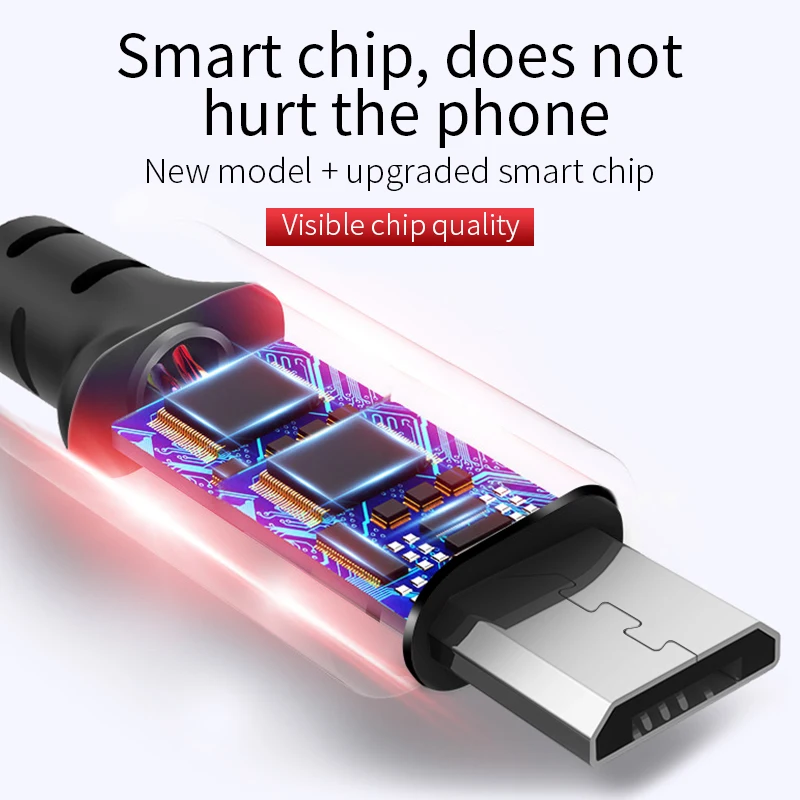 HOCO الأصلي المصغّر USB كابل 1 m 5V2A سريع شاحن USB كابل بيانات لسامسونج Xiaomi هواوي الهاتف المحمول الكابلات لالروبوت