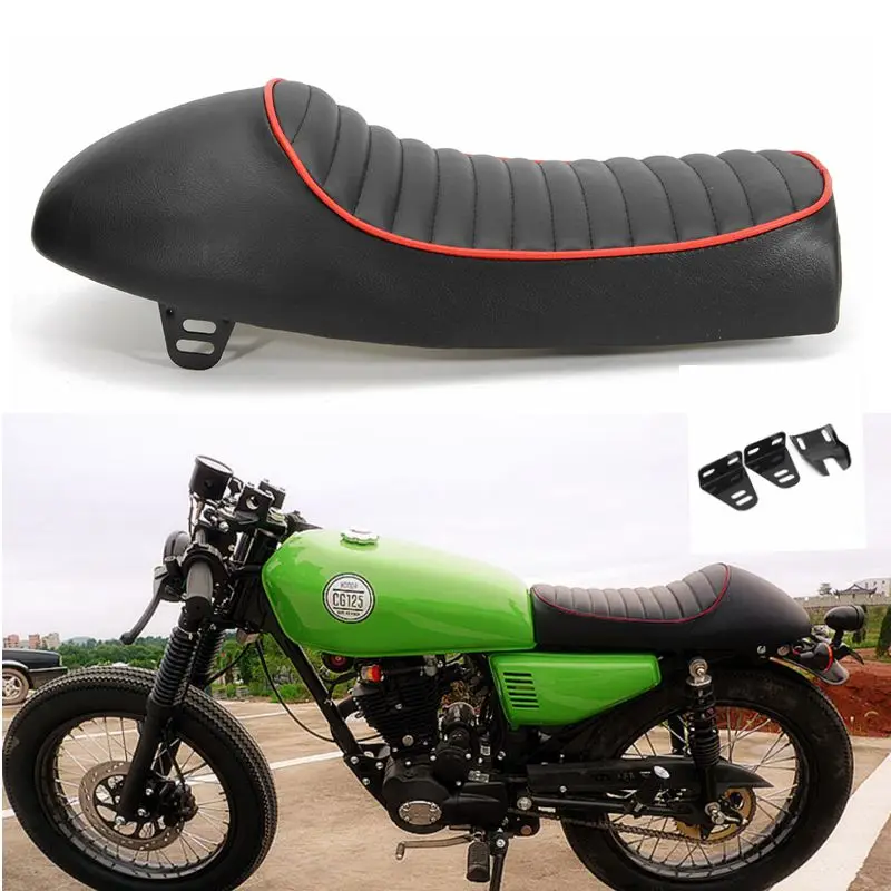 Мотоциклетное сиденье универсальное винтажное седло Hump Scrambl Cafe Racer черное для | Отзывы и видеообзор