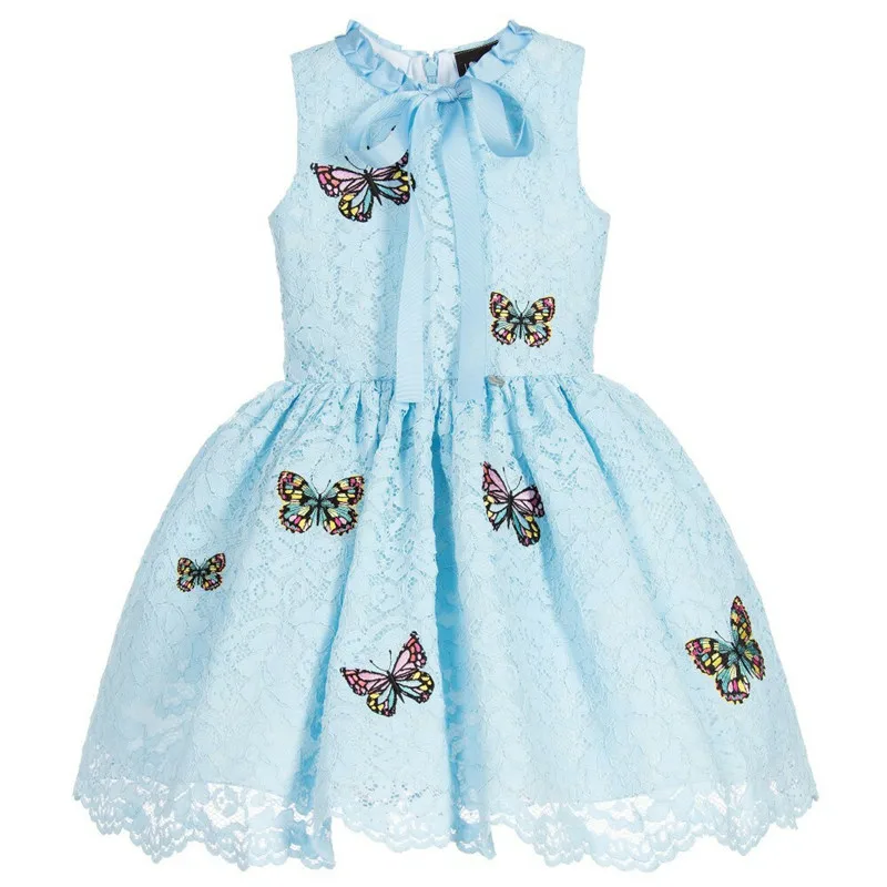 2017 New Children Girl Princess Dress Embroidery Butterfly Dresses Kids