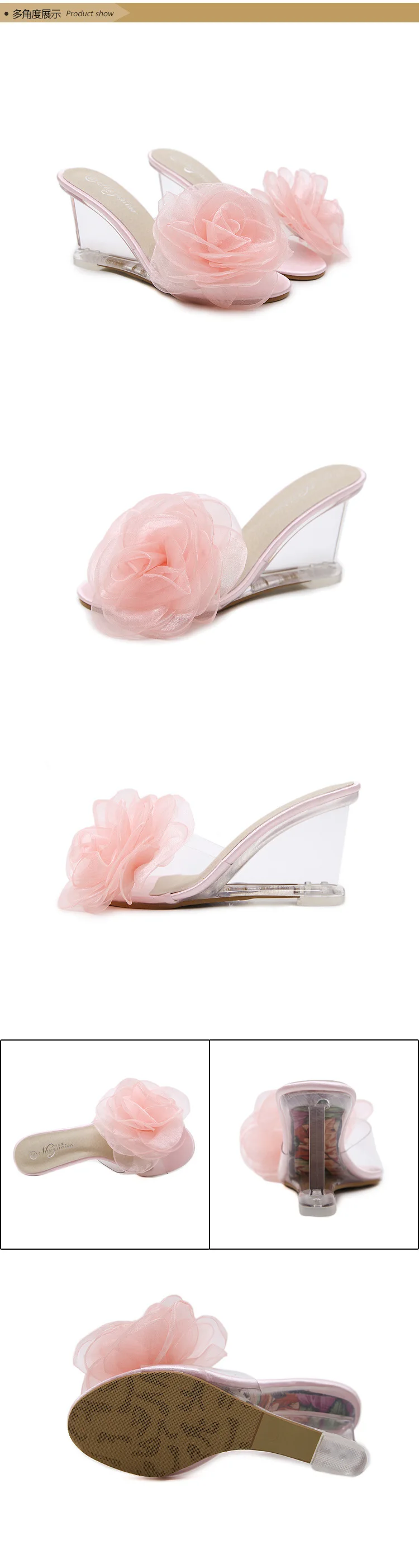 Dwayne/Новинка года; стильные пикантные женские прозрачные босоножки на высоком каблуке; прозрачные шлепанцы с цветочным принтом