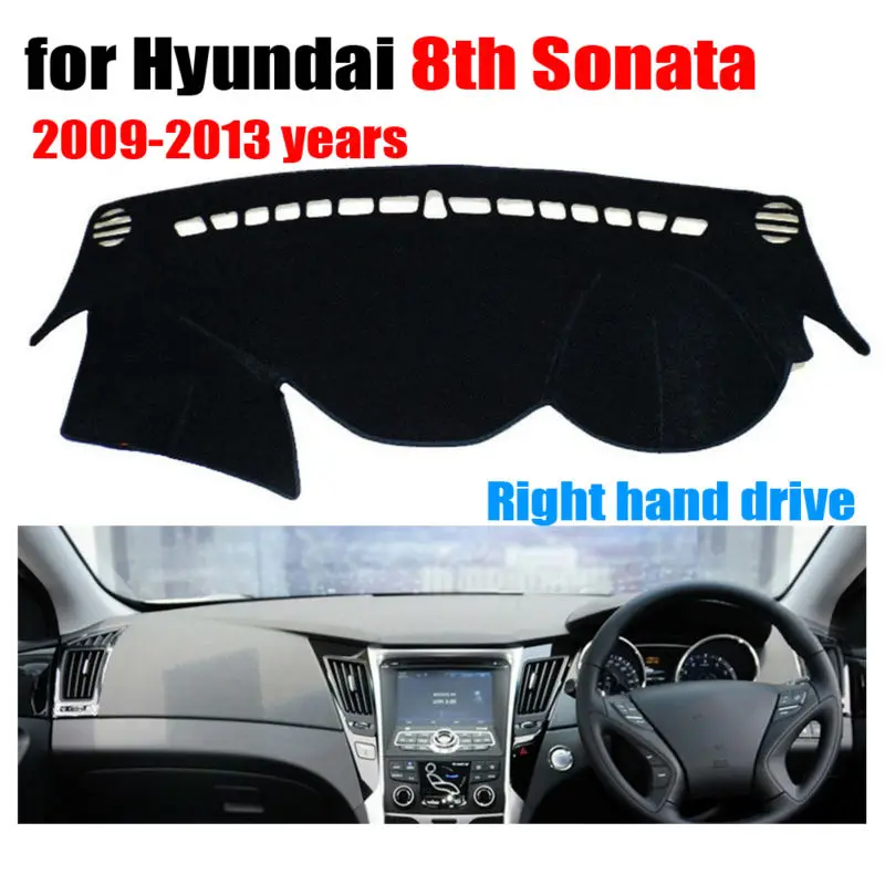 Автомобильный коврик для приборной панели Hyundai 8th Sonata 2009-2013 с правым приводом