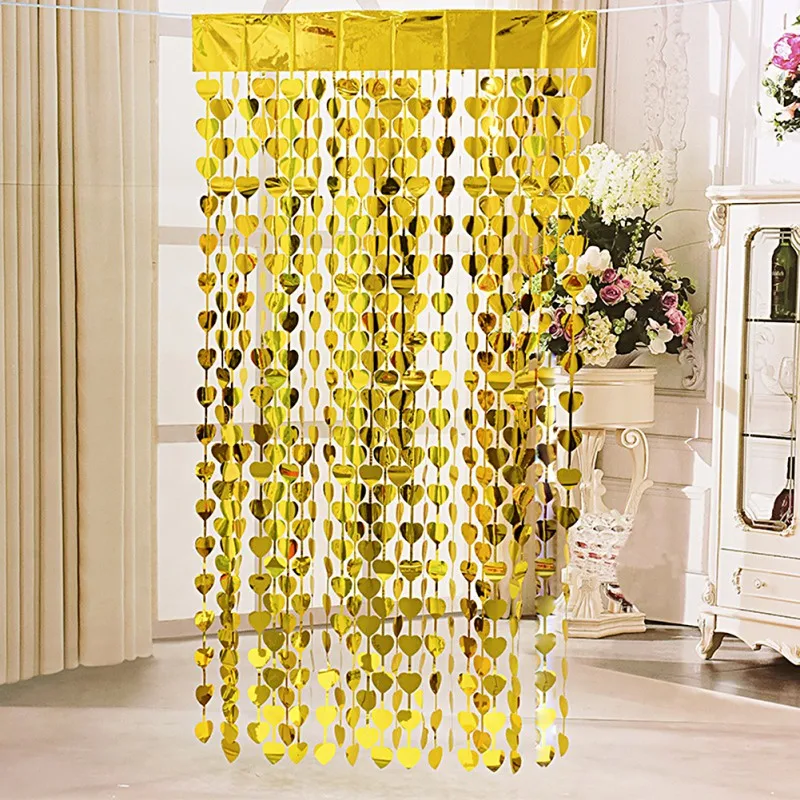 

Love Heart Doorway Room Hanging Curtain Party Door Window Screens Holiday Party Wedding Decor Festival Party Supplies