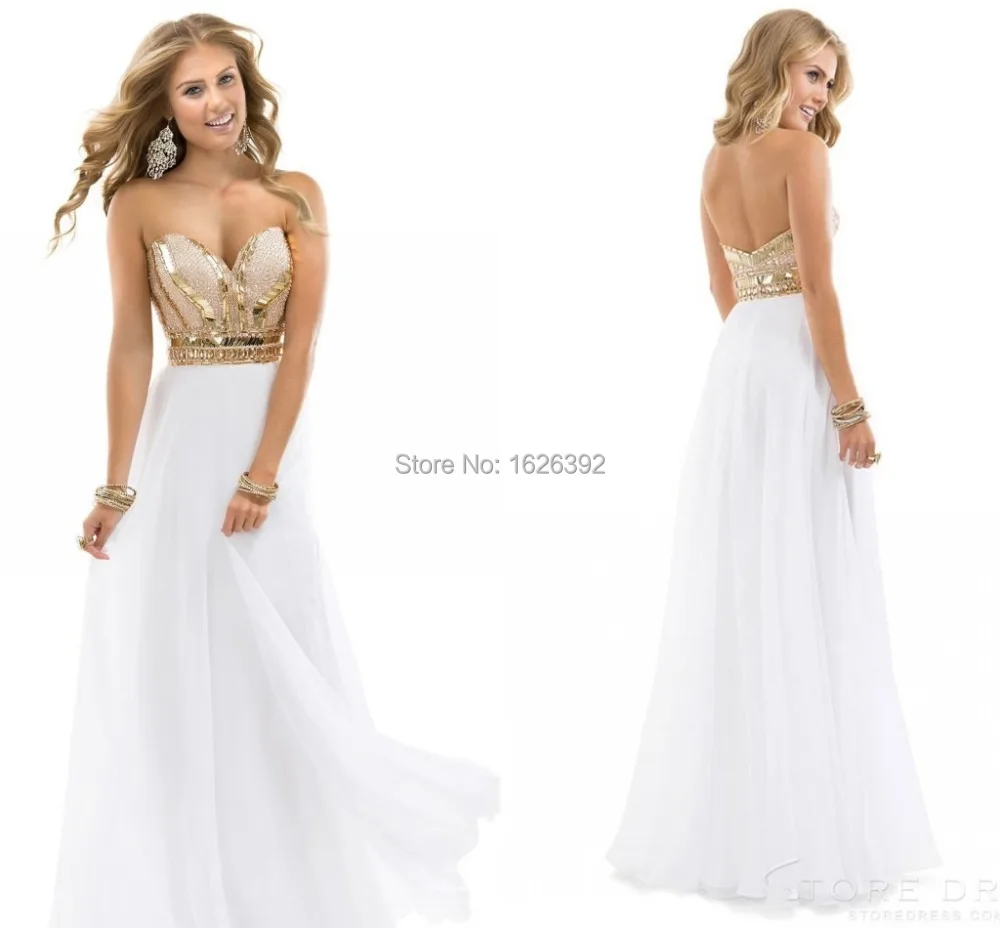 2017 Special Occasion Dresses White Crystal Beaded Chiffon Formal