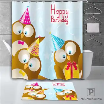 

Custom Cartoon Owl (1) Waterproof Shower Curtain Doormat Home Bath Bathroom Polyester Fabric Multi Sizes#18-10-18-(2)-10
