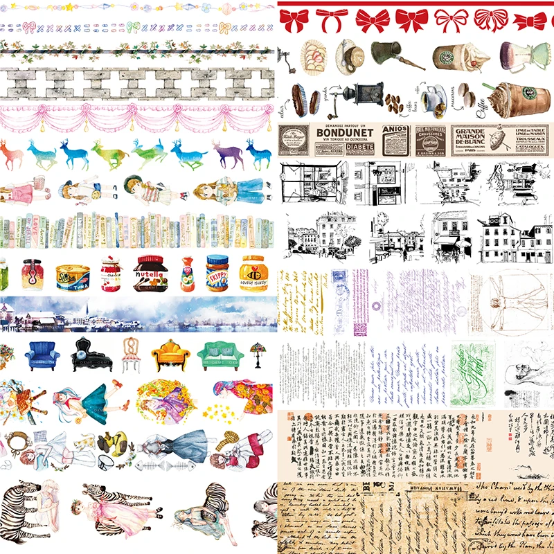 

24Designs NEW!! /Girls/Flower/Butterfly/Rose Pattern Japanese Washi Decorative Adhesive DIY Masking Paper Tape Sticker Label