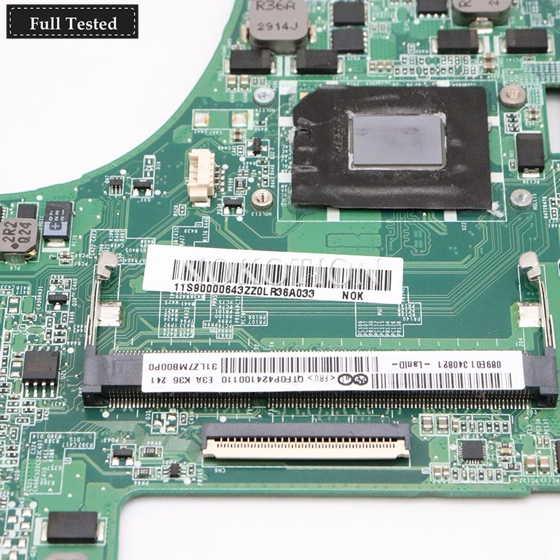 NOKOTION DA0LZ7MB8E0 11S90000643 اللوحة الرئيسية ل lenovo U310 اللوحة المحمول I3-2365M CPU DDR3 اختبار كامل