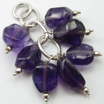 

SOLID Purple AMETHYSTSs Handcrafted Pendant 1.2" ! Fashion Jewelry