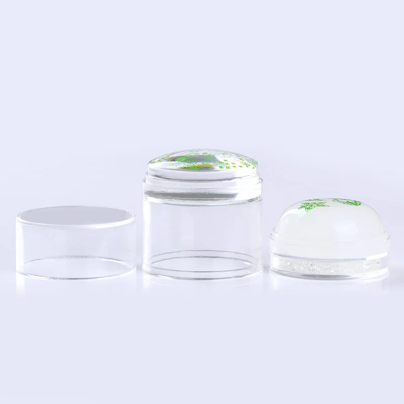 1 Pc Dual-ended Clear White Jelly Stamper Silicone with Rhinestone Nail Art Stamper with Scraper Nail Tool