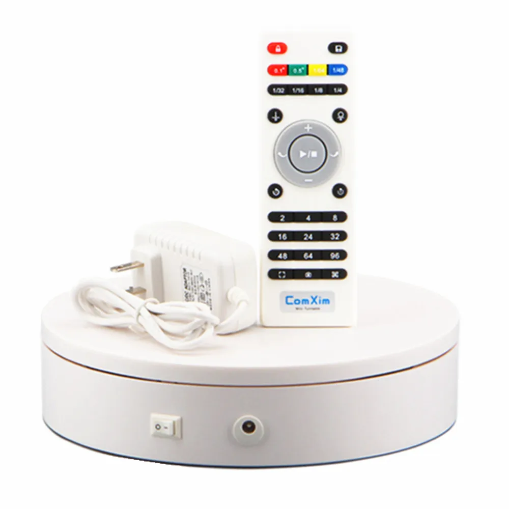 

20*5cm Stable Heavy Load Remote Control Electric Turntable Jewelry Display Stand 360 Degree white Color 20-68 Secs Per Circle