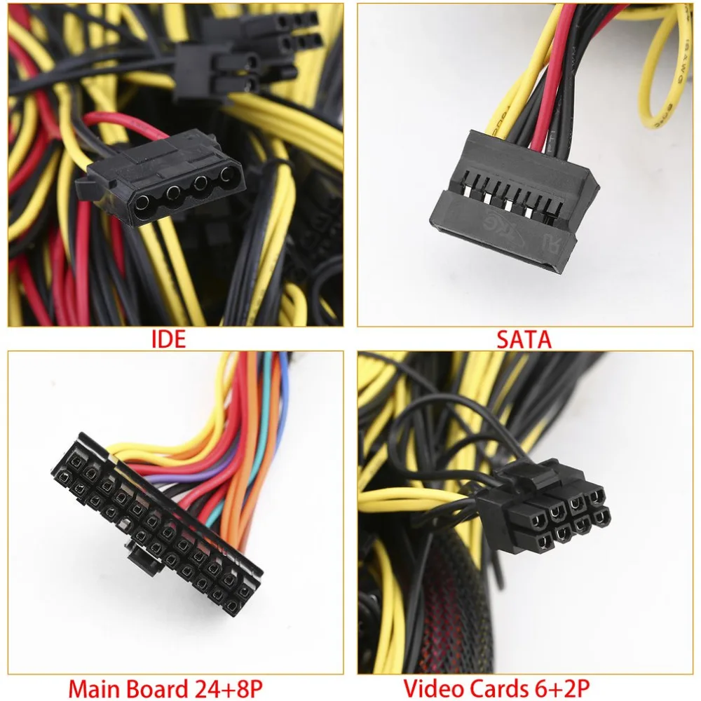 1300W Power Supply For 6GPU Eth Rig Ethereum Coin Mining Miner Machine Dedicated with Low Noise Cooling Fan 1300W Power Supply For 6GPU Eth Rig Ethereum Coin Mining Miner Machine Dedicated with Low Noise Cooling Fan