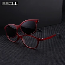 Ibboll Женская Сережка-на Поляризованные солнцезащитные ретро солнцезащитные очки женский Элитный бренд солнцезащитных очков моды TR90 круглый Óculos AE96