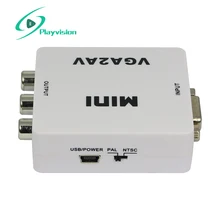 Playvision мини Графический видеоадаптер для видеосигнала видео преобразователь сканирования Vga 2Av для использования в таких приложений, как видеоконференции, домашнего кинотеатра