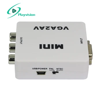 

Playvision Mini Vga To Av Video Scan Converter Vga 2Av For Use In Applications Like Video Conference, Home Theater