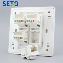 SeTo 86 Тип четыре порта сети Ethernet LAN RJ45 Cat5e розетка настенная пластина розетка Keystone Лицевая панель