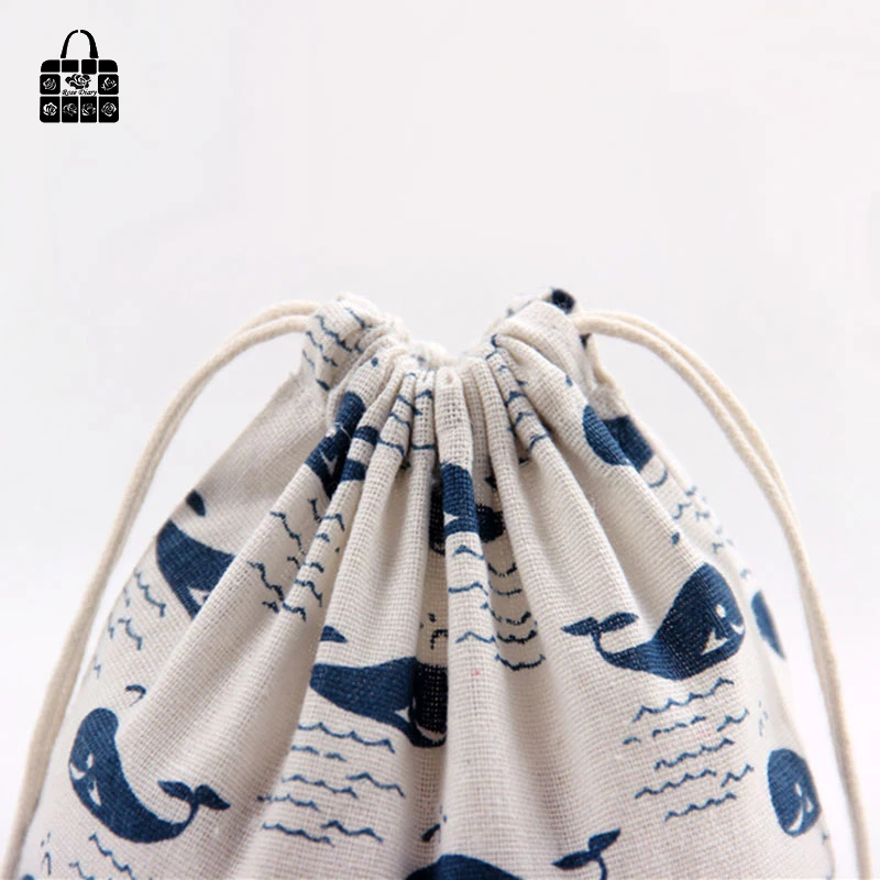 1pcs Polar bear 100% cotton bag Travel Accessories Clothes underwear shoes kids toy Storage Pouch Luggage Packing Organizers bag