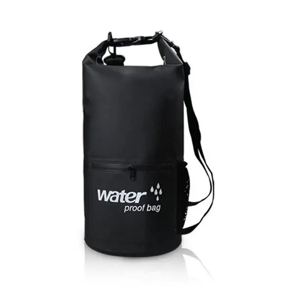 Водонепроницаемая сухая сумка для спорта на открытом воздухе, плавный лов рыбы, сумка-ведро, набор для рафтинга, пешего туризма, плавания, верхней части, 10л/20л - Цвет: 20L black