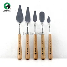 5 шт. набор художника профессиональная живопись нож мягкая палитра нож художественные принадлежности, металлические ножи для рисования, деревянная ручка художественный нож
