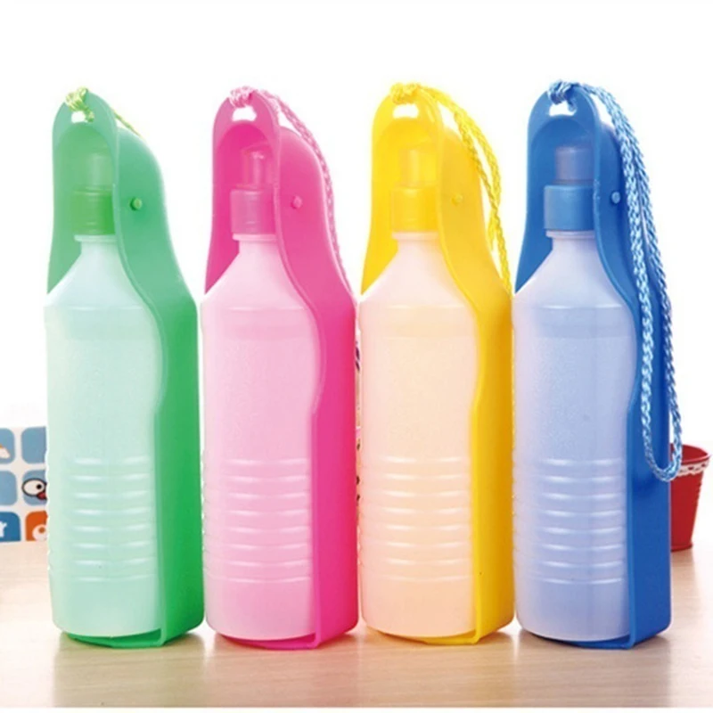 

Plastic portable pet dog outdoor drinking water bottle