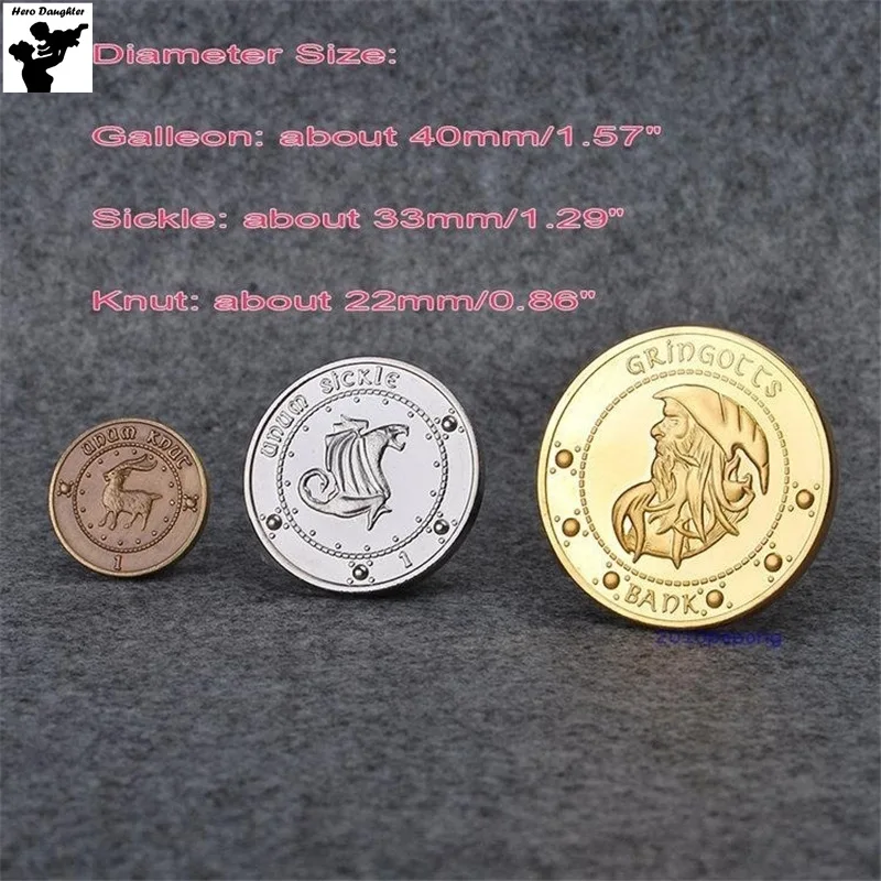 

Gringotts Galleons Sickels Knut Cosplay Coin Toy Cartoon Magic World Juguetes Kids Gift for Harris Cosplay