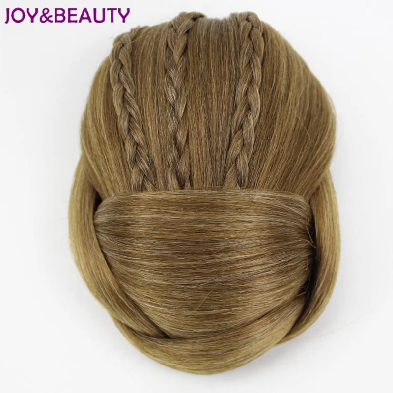 JOY&BEAUTY Synthetic Hair Piece Braided Chignon Clip In Hair Bun High Temperature Fiber Donut Hair Rollers 6 colors available