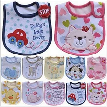 Hzirip Baby Bibs Cute Cartoon Pattern Toddler Baby Waterproof Saliva Towel Cotton Fit 0-3 Years Old Infant Burp Cloths Feeding