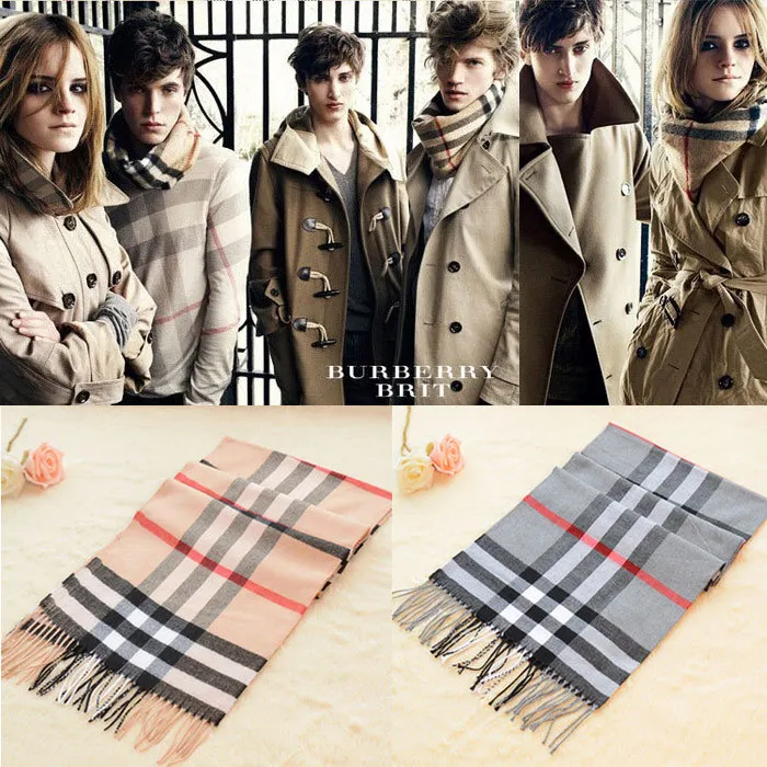 2014 Winter High end men's plaid scarf Brand Silk Long fringed scarves