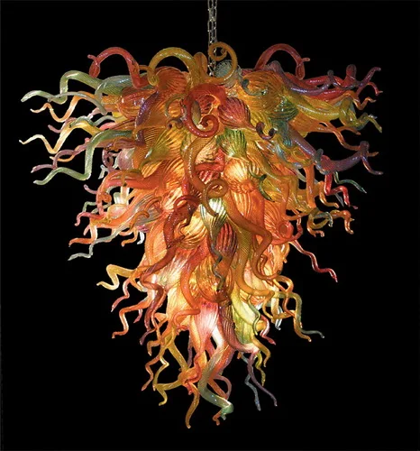 

Best Selling Home Lighting Art Decoration Modern Chandelier Led Multicolor Hand Blown Glass Chandelier Light