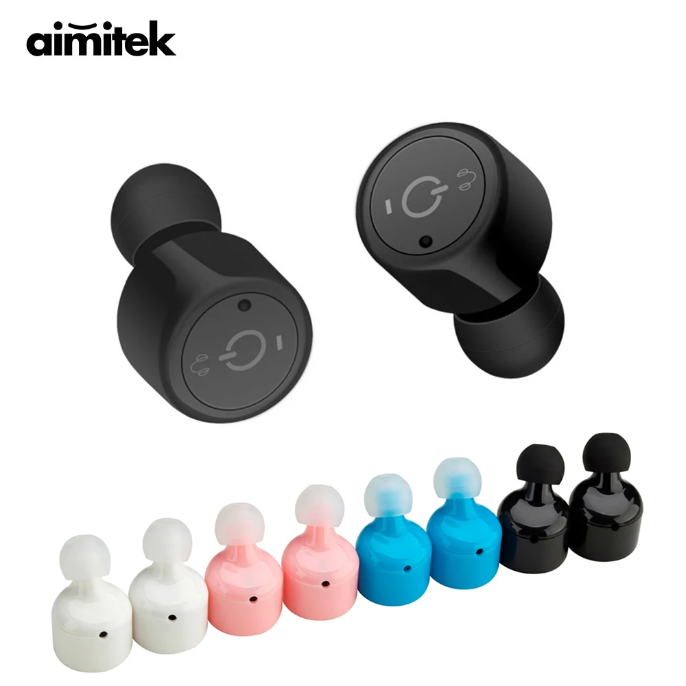 Aimitek X1T Twins True беспроводные bluetooth-наушники мини двойные наушники-вкладыши стерео Музыкальная гарнитура с микрофоном голосовые подсказки