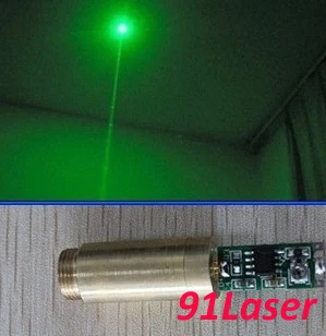

532nm 20mW focusable green laser module(DOT) 13x53mm DC3V from91Laser