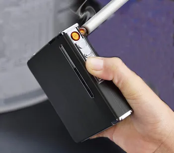 

USB Lighter cigarette case for 20 cigarettes pack