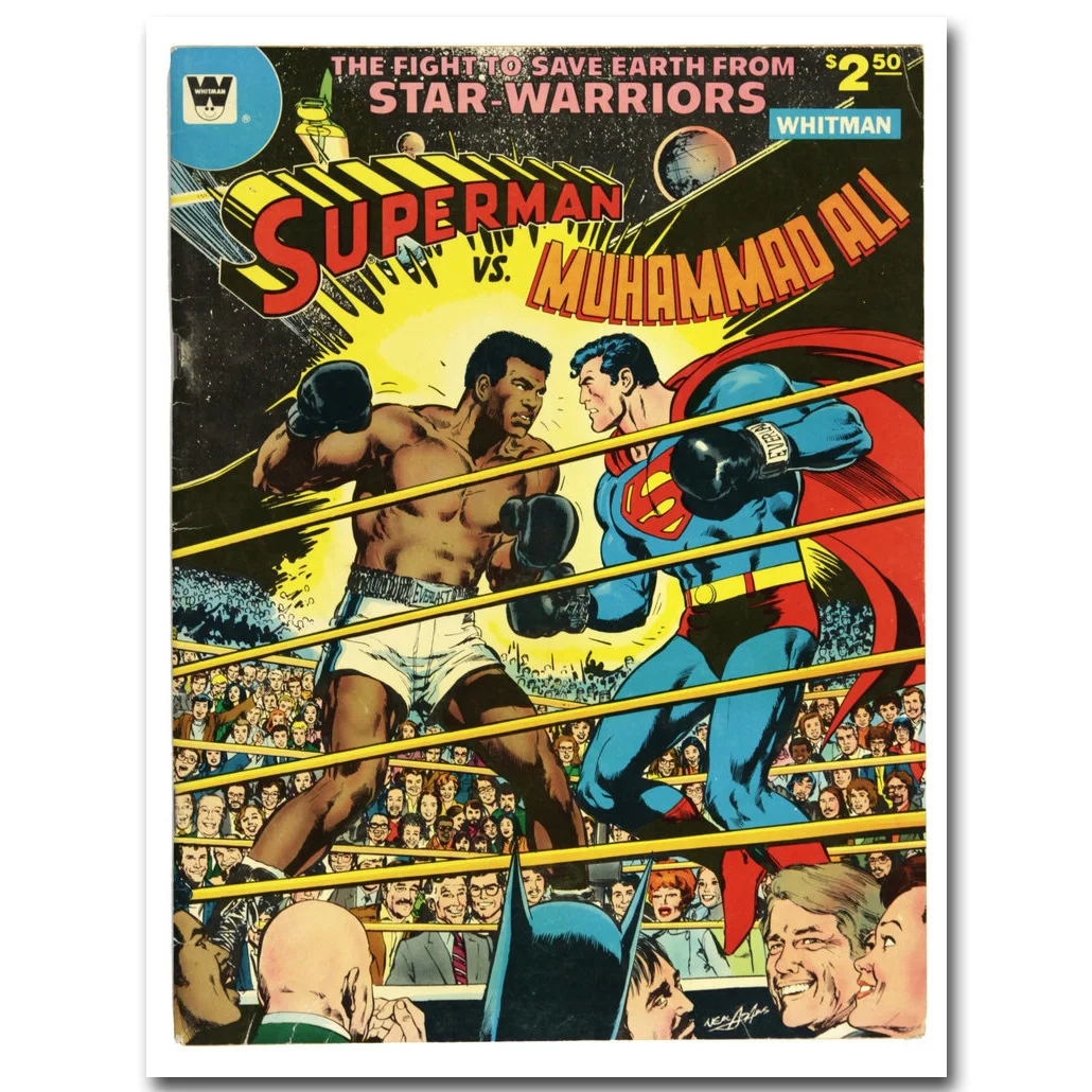 

Muhammad Ali vs Superman Superheroes Comic Art Silk Poster Print 13x18 24x32 inch Batman Picture for Room Wall Decor 020