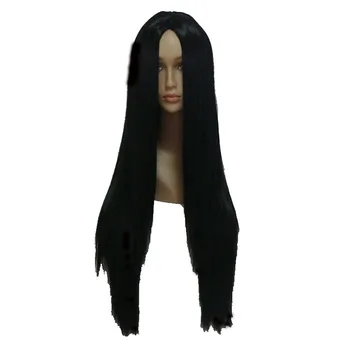 

MCOSER Free Shipping straight hair 80cm Synthetic Black Cosplay Costum Wig 100% High Temperature Fiber WIG-171A
