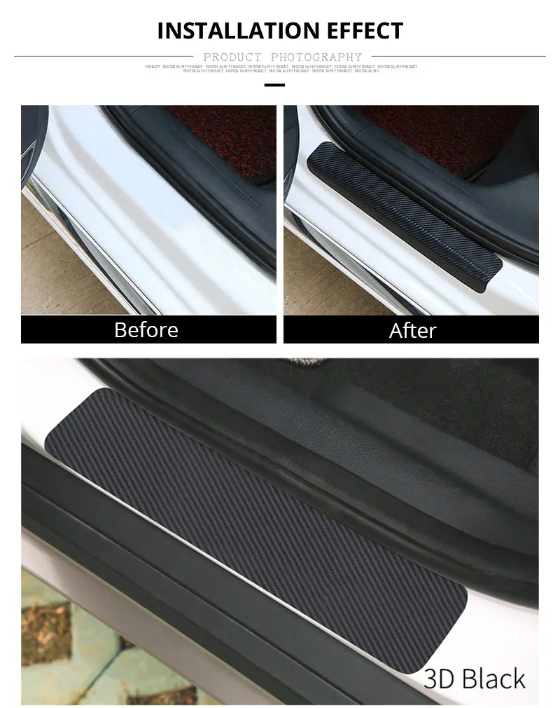 Car Door Scuff Sill Protection Car Door Plate Sticker Carbon Fiber Decoration Step Anti Scratch Protector Cover Car Accessories (3)