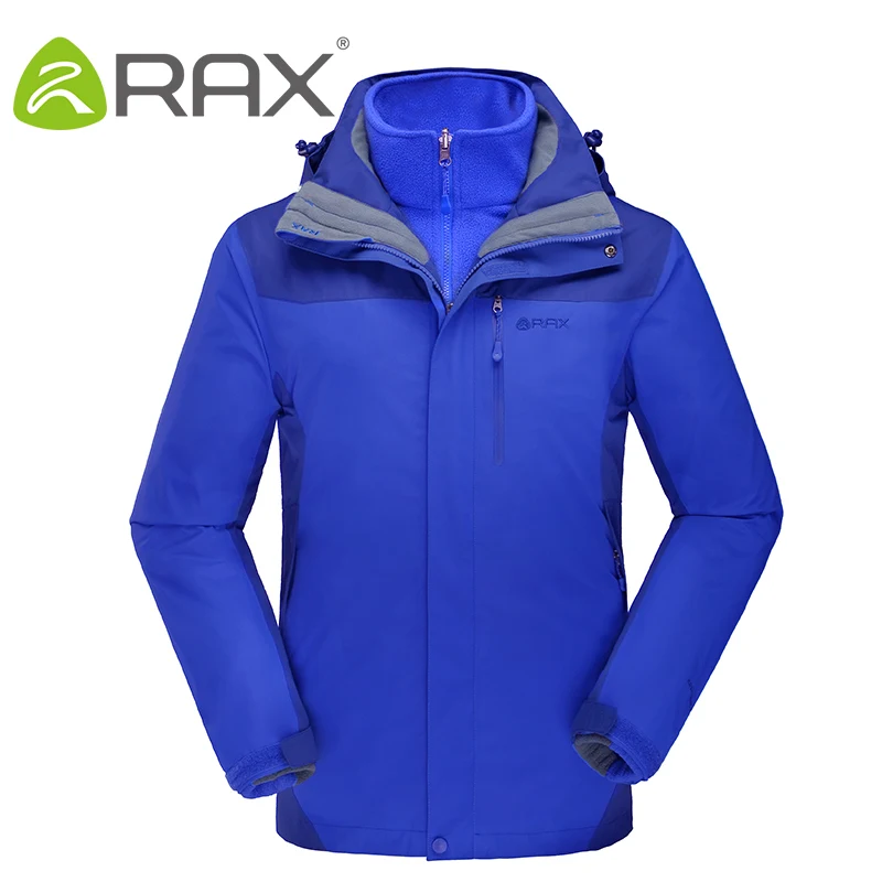 Rax походные куртки мужские водонепроницаемые ветрозащитные теплые походные куртки зимние уличные походные куртки женские термопальто 43-1A058 - Цвет: Blue men