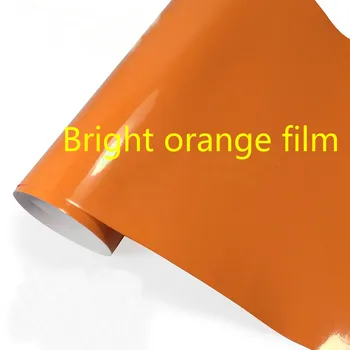 

high quality glossy orange vinyl car wrap film sticker 600mm x 1520mm car decoration film auto vinyl air bubble free