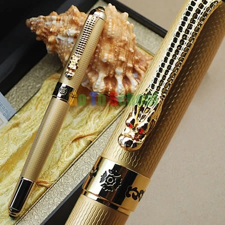 JINHAO 1000 GOLDEN DRAGON MESH M NIB FOUNTAIN PEN WITHOUT ORIGINAL BOX FREE SHIPPING