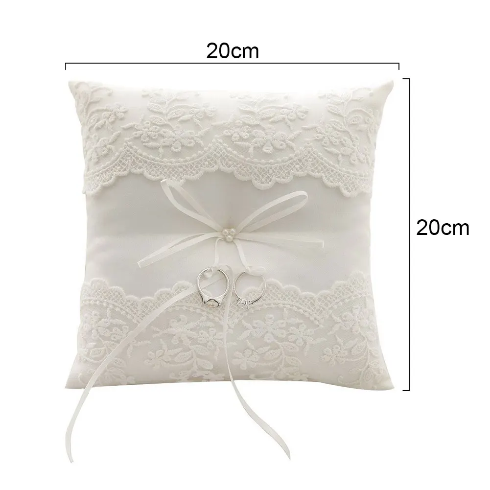 20*20CM European Bow Cushion Wedding Decor Ring Pillow Romantic Embroidered Flowers for for Wedding Ceremony Wedding Supplies 20*20CM European Bow Cushion Wedding Decor Ring Pillow Romantic Embroidered Flowers for for Wedding Ceremony Wedding Supplies