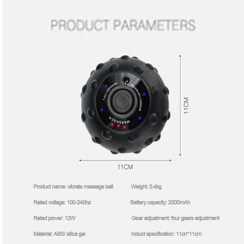 Вибрационный Массажный мяч Электрический фасции мяч расслабление мышц Массаж Фитнес Йога упражнения восстановление вибрации гандбол