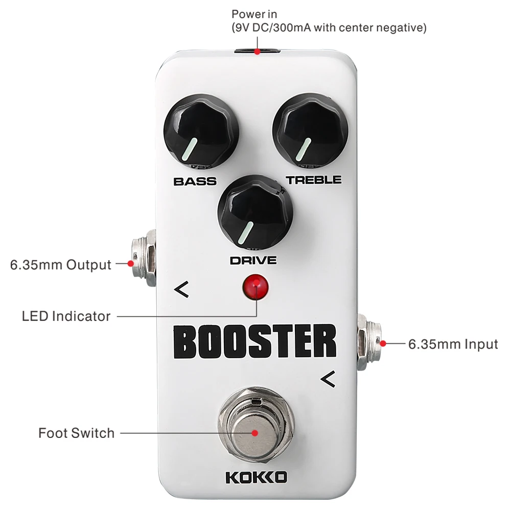 KOKKO FBS2 Mini Aluminum Alloy Distortion Pedal Portable Electric Bass