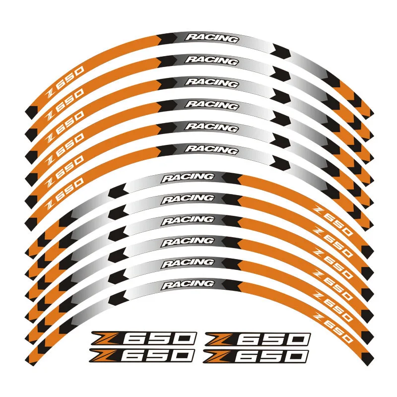 Мотоцикл Z650 17 дюймов обод наклейки колеса Светоотражающие в полоску для KAWASAKI Z 650