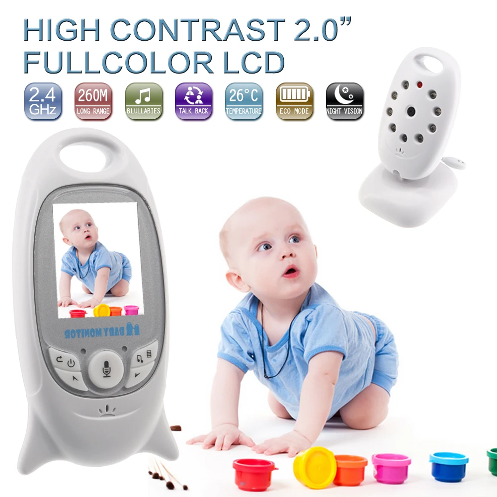 

Wireless Video Color Baby Monitor Electronic Baby Security Camera 2 Talk Sleeping Nigh Vision LED Temperature Baby Monitors