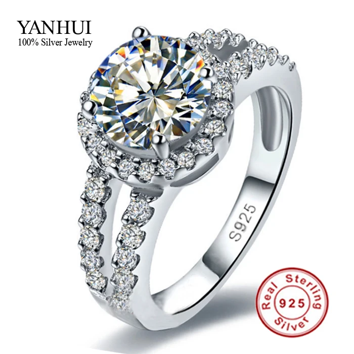free shipping wholesale solid 925 sterling silver engagement ring fine jewelry 3 carat cz diamant wedding - Cheap Sterling Silver Wedding Rings free shipping wholesale solid 925 sterling silver engagement ring fine jewelry 3 carat cz diamant wedding - Cheap Sterling Silver Wedding Rings