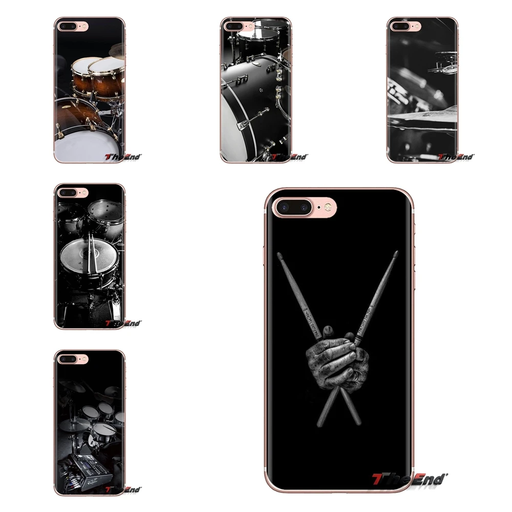 Musical Instrument Drum Transparent Soft Shell Covers For iPod Touch Apple iPhone 4 4S 5 5S SE 5C 6 6S 7 8 X XR XS Plus MAX |