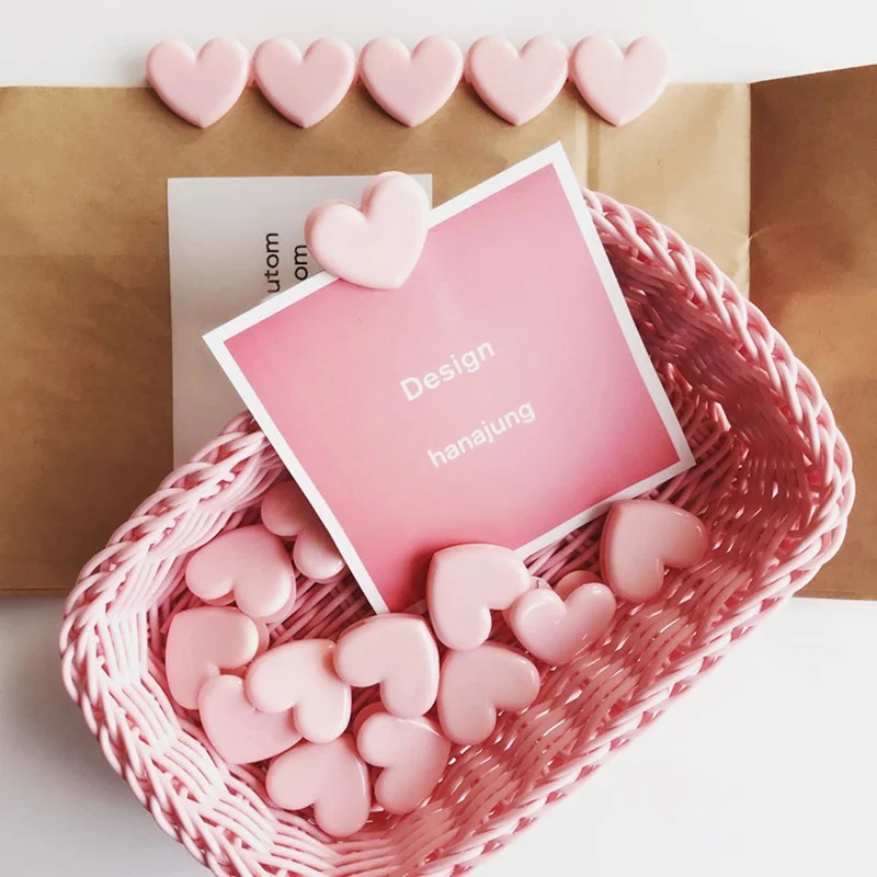 

2Pc Pink Love Heart Planner Paper Clip Plastic Bookmarks Kawaii Clips Cute Binder Stationery Store Office School Supplies
