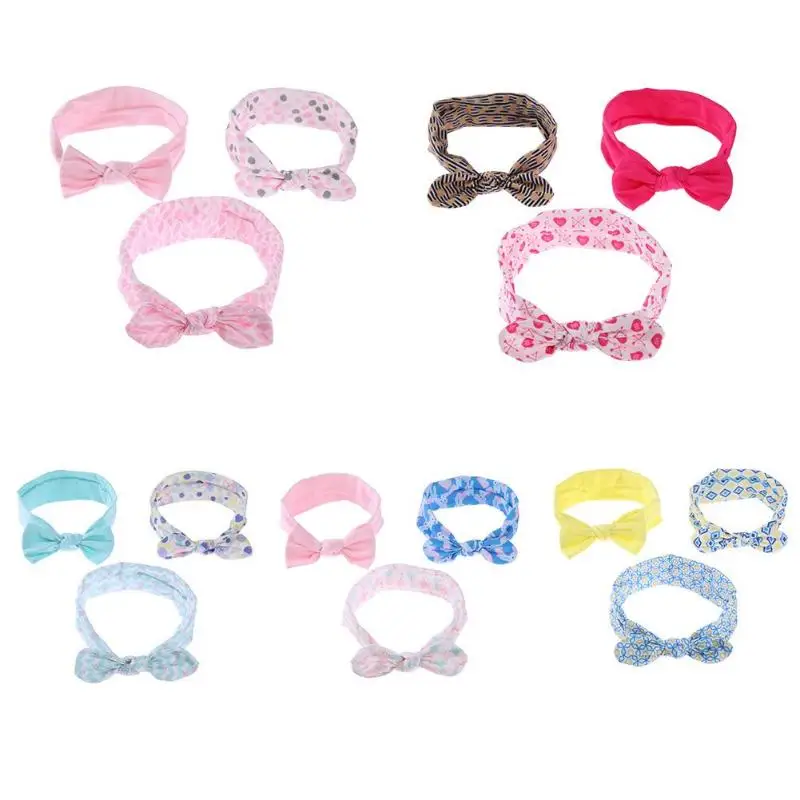 

3pcs/Set 0-3T Baby Cute Elastic Headband Kids Girls Cotton Bowknot Hairband Newborn Toddler Headband Ribbon Elastic Baby