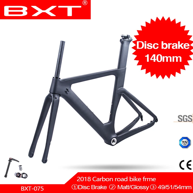 Excellent Free shipping NEW T800 Carbon Disc Brake road frame 1-1/2" tapered racing bike carbon road frame+road bike fork+seatpost+headset 0