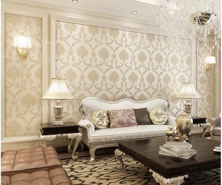 Living room backdrop restaurant walkway wallpaper Retro European bronzing pearl 3D stereoscopic sculpture wallpaper 13 QQ20161128234637