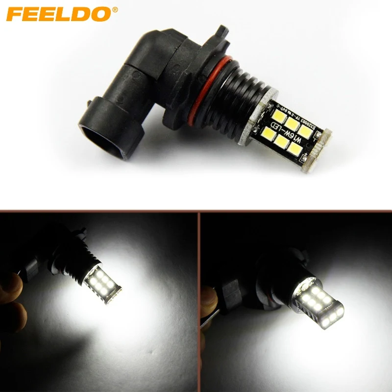 

FEELDO 2Pcs 12V DC Car/Truck 9006 15SMD 2835-Chip Led Fog Light Headlight Lamp Bulbs White #FD-3110