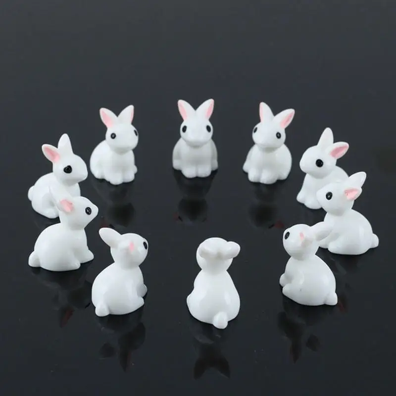 

New 10pcs Mini Rabbit Garden Ornament Miniature Figurine Plant Pot Fairy Cute Home Decoration Tool wholesale